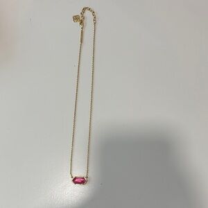 REAL Kendra Scott gold necklace with pink gem